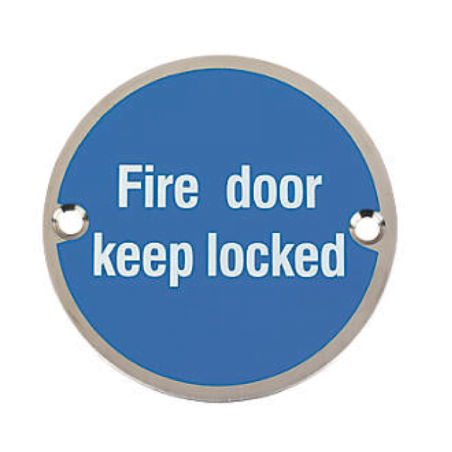 Fire Door Keep Locked sign